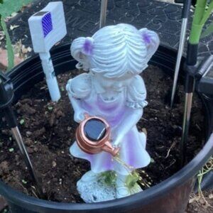 Fairy Garden Statues Outdoor Decor, Angel Figurines with Solar Lights Waterproof